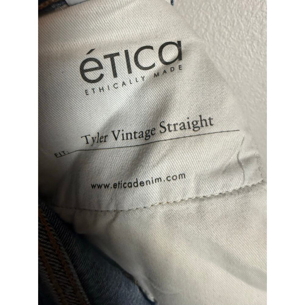 Etica Tyler Vintage Straight Leg 90s High Rise Light Blue Denim Jeans Size 25 - Picture 11 of 12